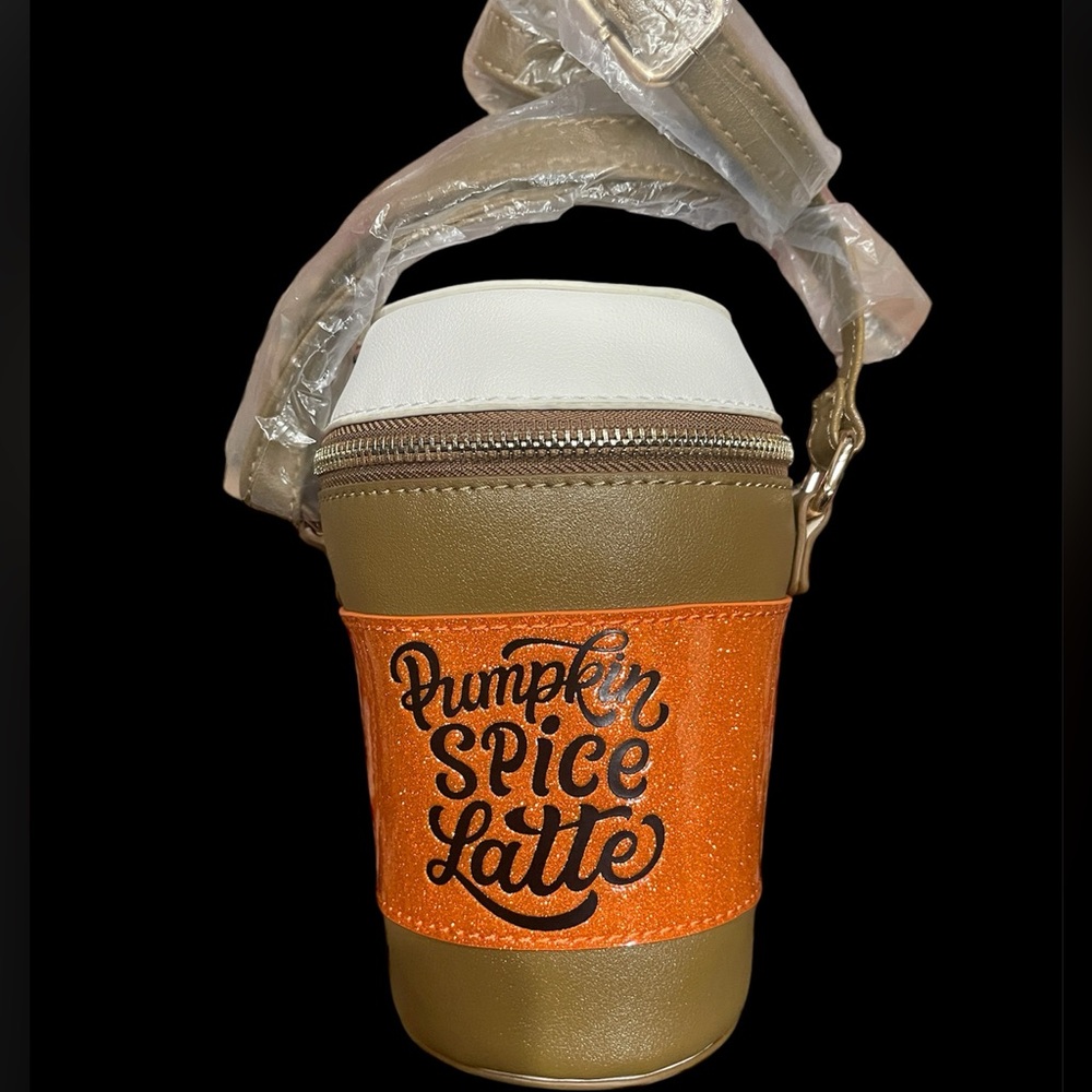 NWT Pumpkin Spice Latte crossbody bag!! Great for a fall accessory or Halloween - Picture 3 of 10